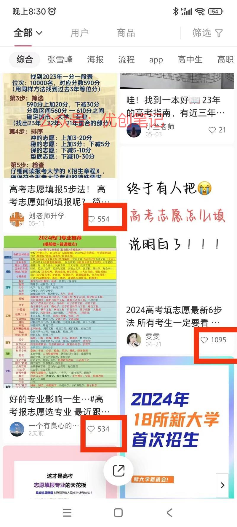 高考志愿填报账号在小红书热起..情报-搞钱线报📢论坛-网创交流-优创圈